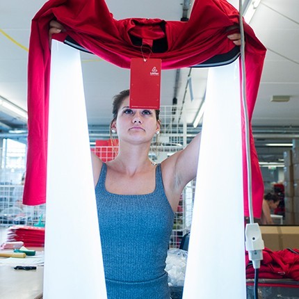 Löffler employee checking the quality of the product.